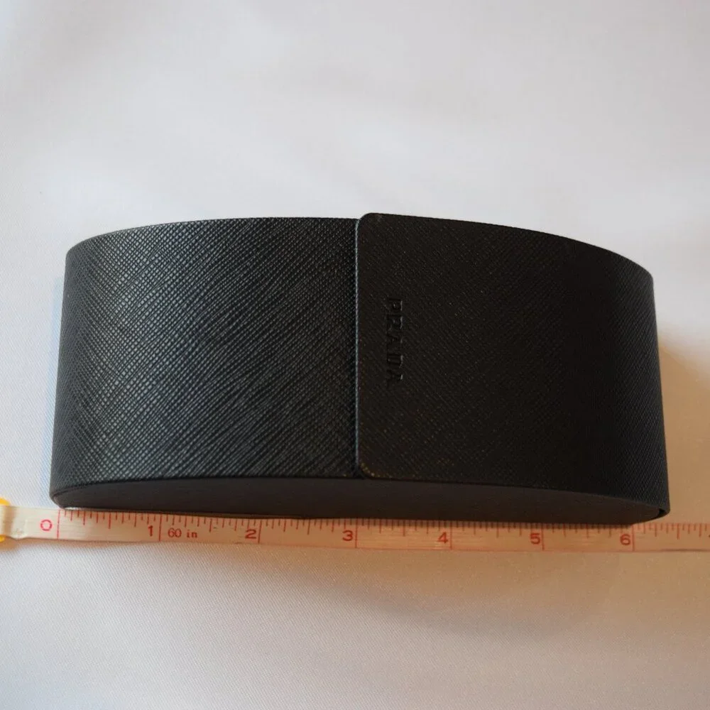 Prada Sunglasses Case Set, Black Magnetic Clamshell Case, Luxury Eyeglasses - Picture 6 of 10